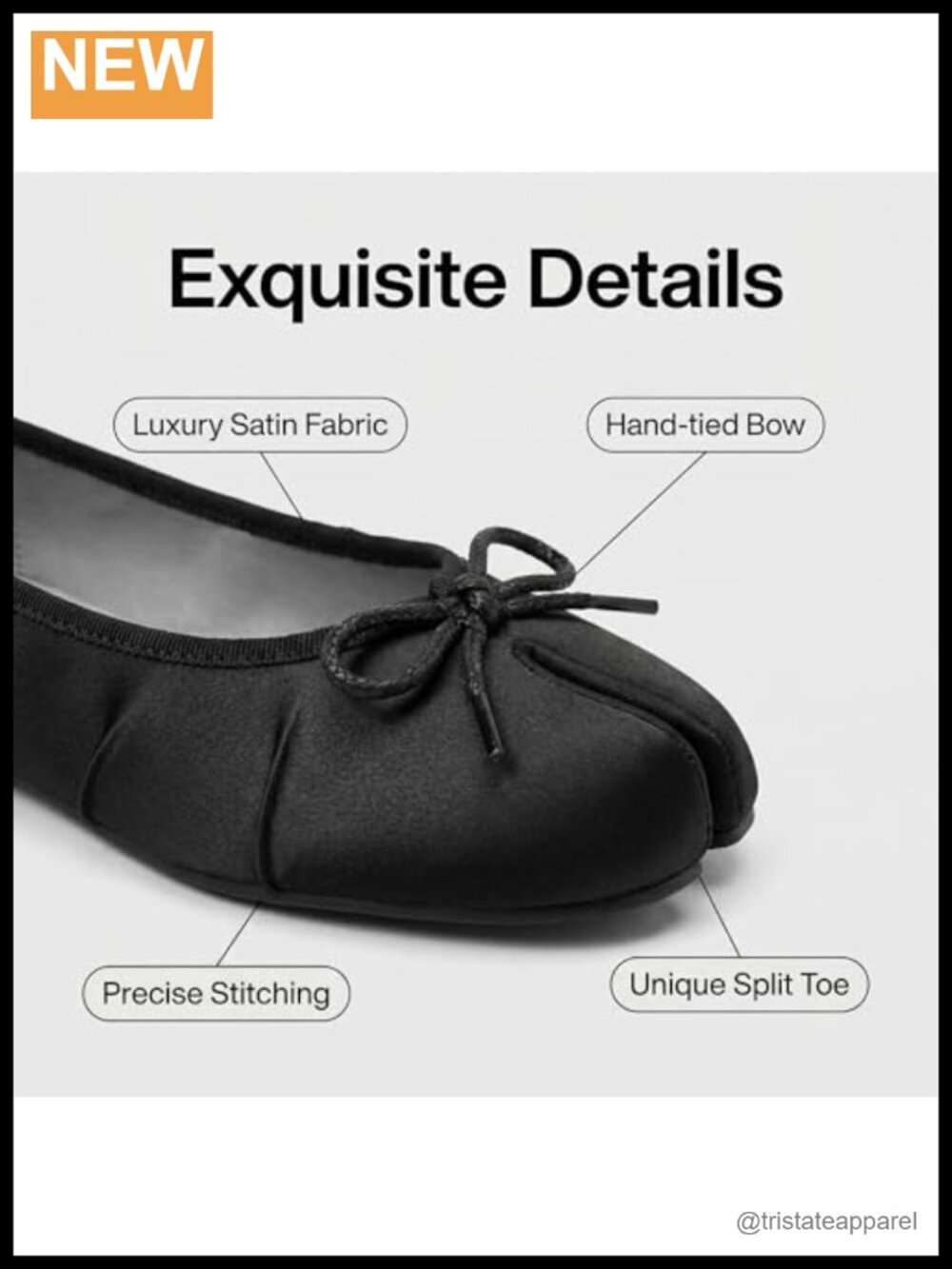 Satin Split Toe Ballet Flats Bow Low Heel Slip On Dressy Casual - Picture 4 of 6